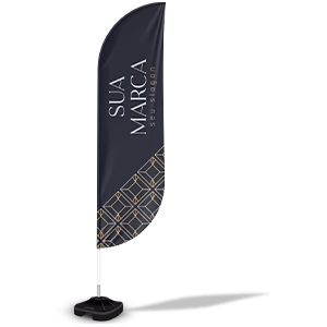 Wind banner para sinalização promocional